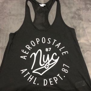 Black top with white writing